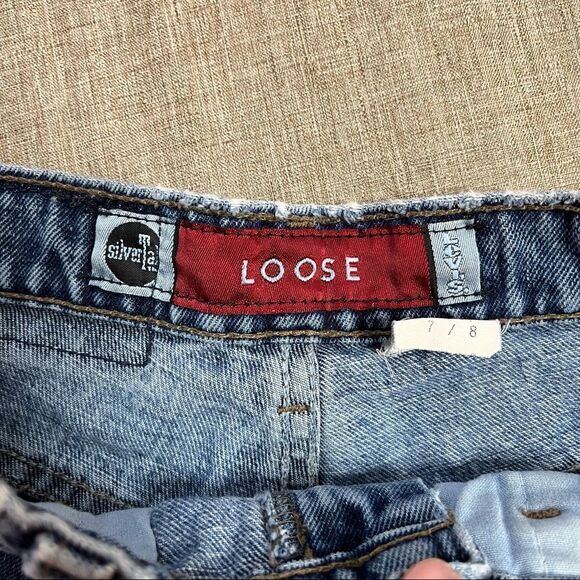 Vintage MiUSA Levis Silver Tab Custom Destroyed Bleached Jean Shorts Denim 7 8 - Picture 6 of 8